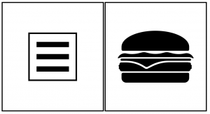 Example of a hamburger icon next to a hamburger