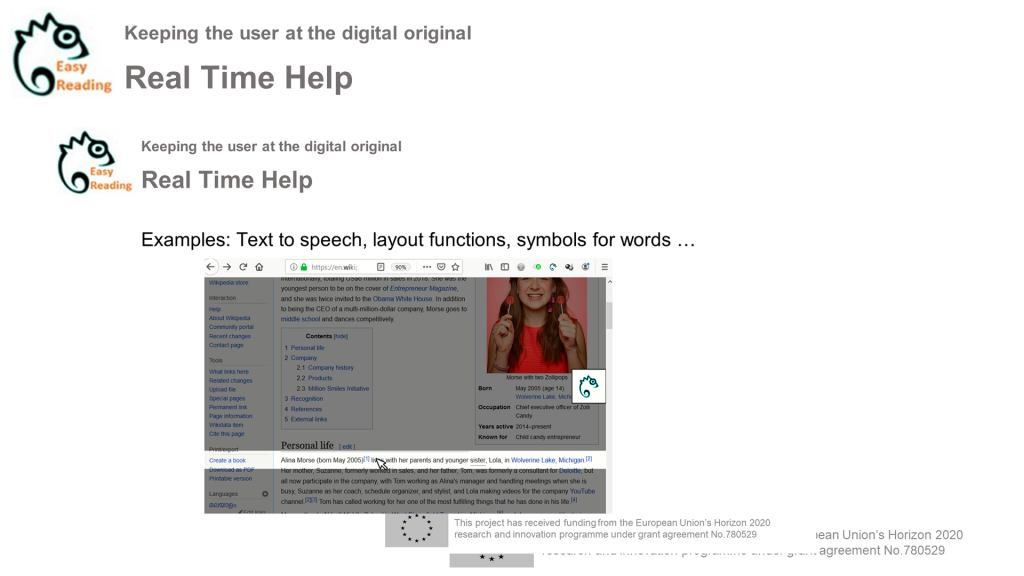 Easy Reading tool on wikipedia website