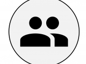 Icon with two user symbols in the middle