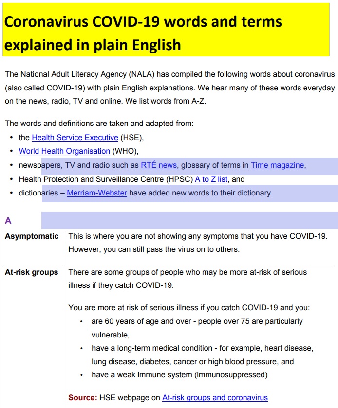 coronavirus dictionary