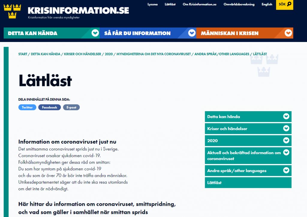 Lättläst - Krisinformation.se