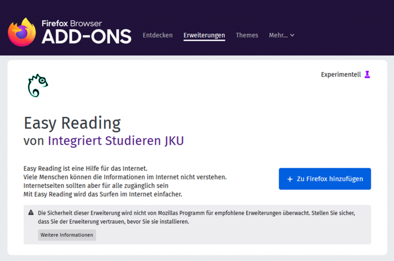 Easy Reading Firefox Add-On