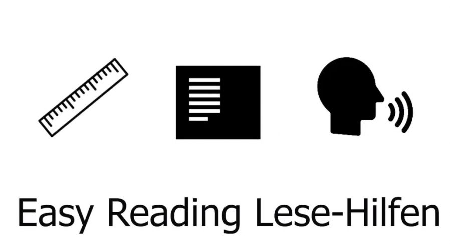 Symbole für Lesehilfe, Leseansicht und Vorlesen